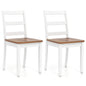 Set of 2 Wood Dining Chairs with Solid Rubber Wood Legs