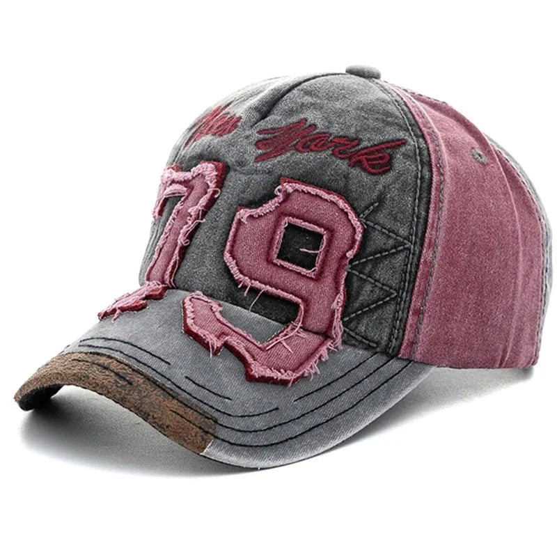 Vintage Letter Embroidery Washed Cotton Baseball Cap | Unisex Adjustable Casual Hat