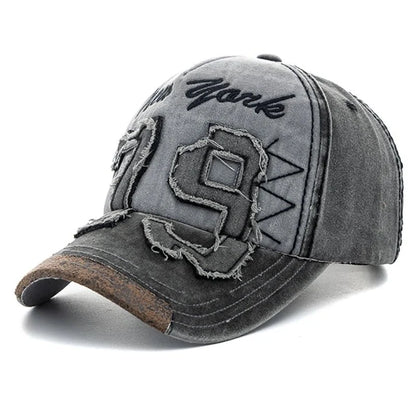 Vintage Letter Embroidery Washed Cotton Baseball Cap | Unisex Adjustable Casual Hat