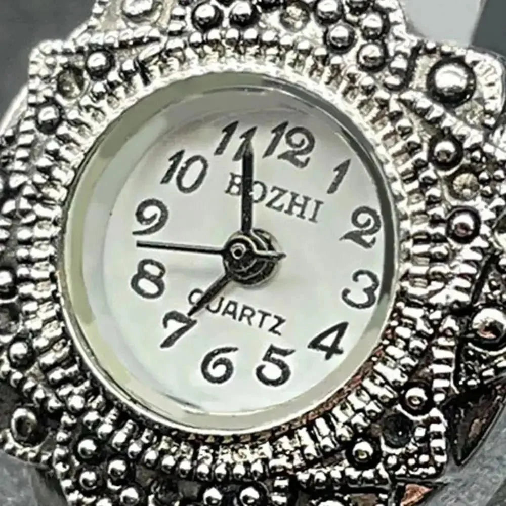 Vintage Punk Finger Watch Ring | Roman Numeral Quartz Mini Clock Jewelry
