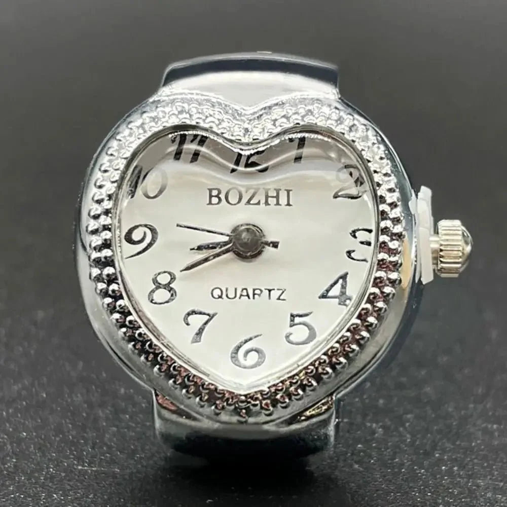 Vintage Punk Finger Watch Ring | Roman Numeral Quartz Mini Clock Jewelry
