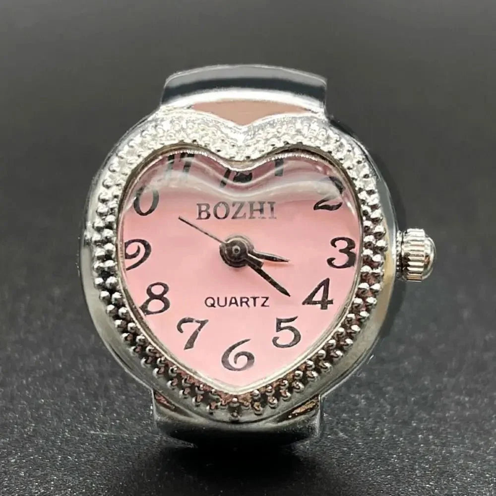 Vintage Punk Finger Watch Ring | Roman Numeral Quartz Mini Clock Jewelry