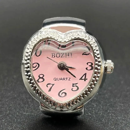 Vintage Punk Finger Watch Ring | Roman Numeral Quartz Mini Clock Jewelry