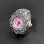 Vintage Punk Finger Watch Ring | Roman Numeral Quartz Mini Clock Jewelry