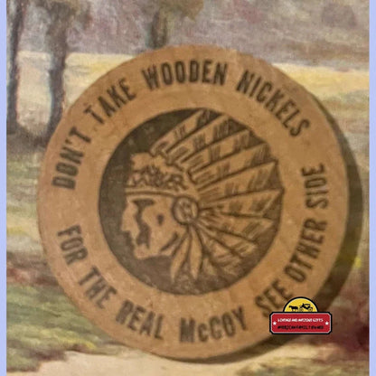 Vintage Schlitz Malt Liquor Wooden Nickel Don't Take Wooden Nickels Chief Head Breweriana Beer Advertising Token Collectible 🍺