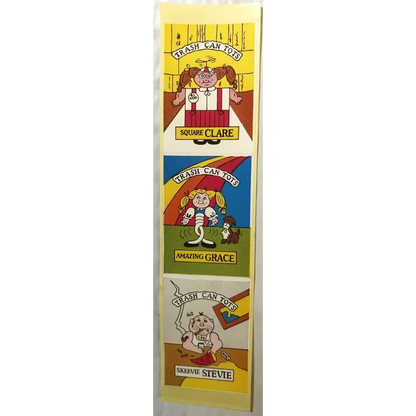 Trash Can Tots Complete Series Stickers 🗑️ Vintage 1980s NOS Vending Set, 10 Strips / 30 Characters