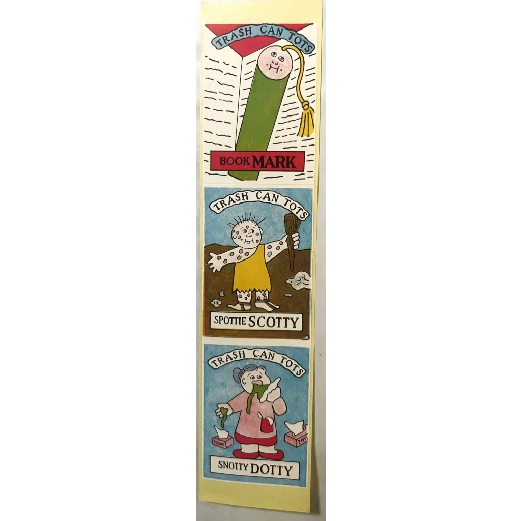 Trash Can Tots Complete Series Stickers 🗑️ Vintage 1980s NOS Vending Set, 10 Strips / 30 Characters