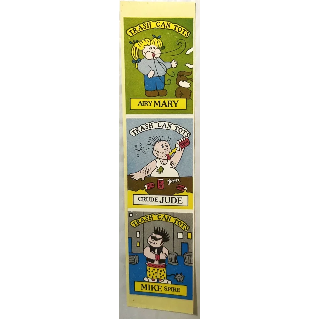 Trash Can Tots Complete Series Stickers 🗑️ Vintage 1980s NOS Vending Set, 10 Strips / 30 Characters