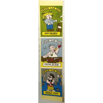 Trash Can Tots Complete Series Stickers 🗑️ Vintage 1980s NOS Vending Set, 10 Strips / 30 Characters