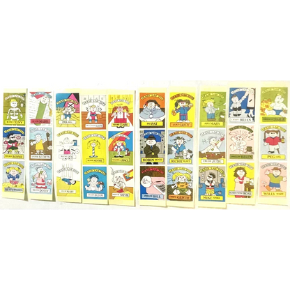 Trash Can Tots Complete Series Stickers 🗑️ Vintage 1980s NOS Vending Set, 10 Strips / 30 Characters