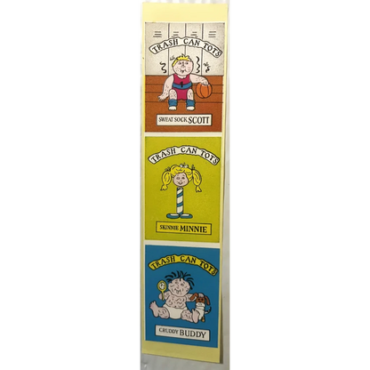 Trash Can Tots Complete Series Stickers 🗑️ Vintage 1980s NOS Vending Set, 10 Strips / 30 Characters