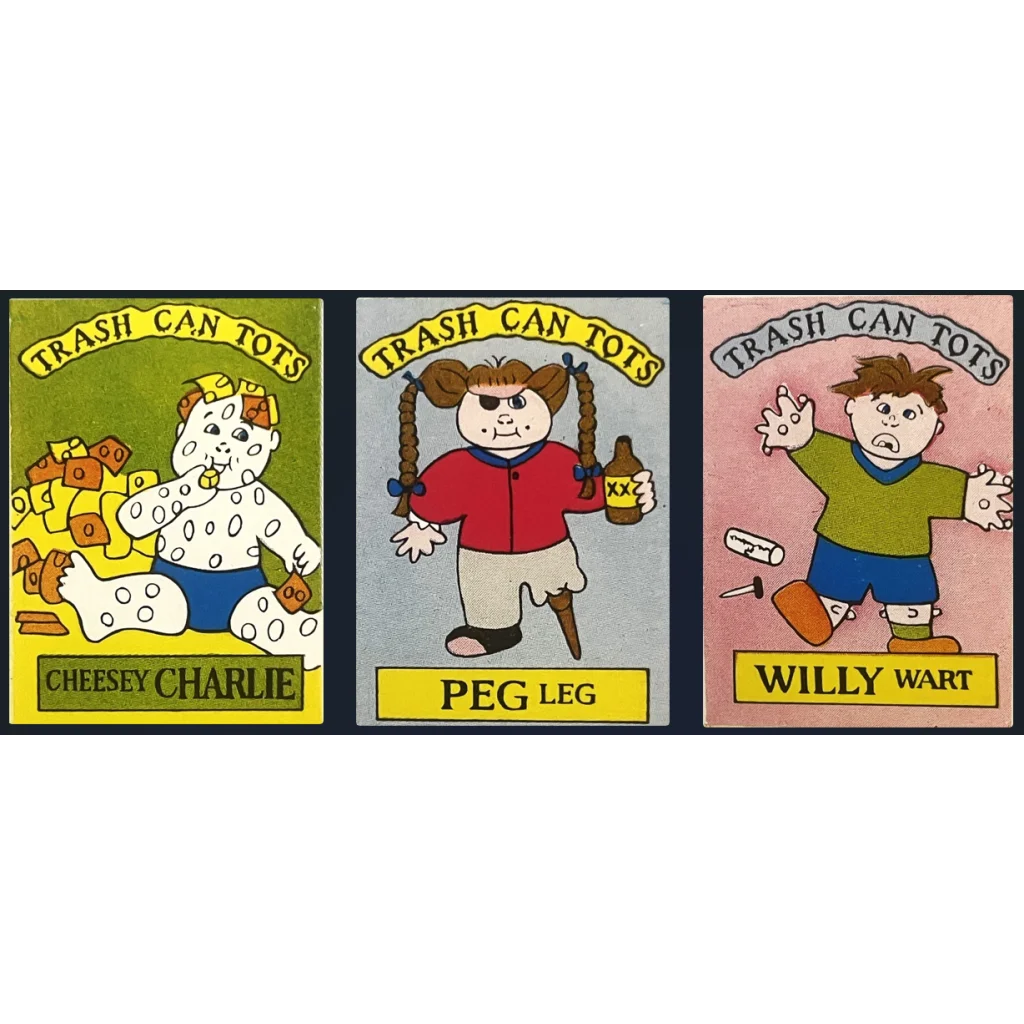 Trash Can Tots Complete Series Stickers 🗑️ Vintage 1980s NOS Vending Set, 10 Strips / 30 Characters