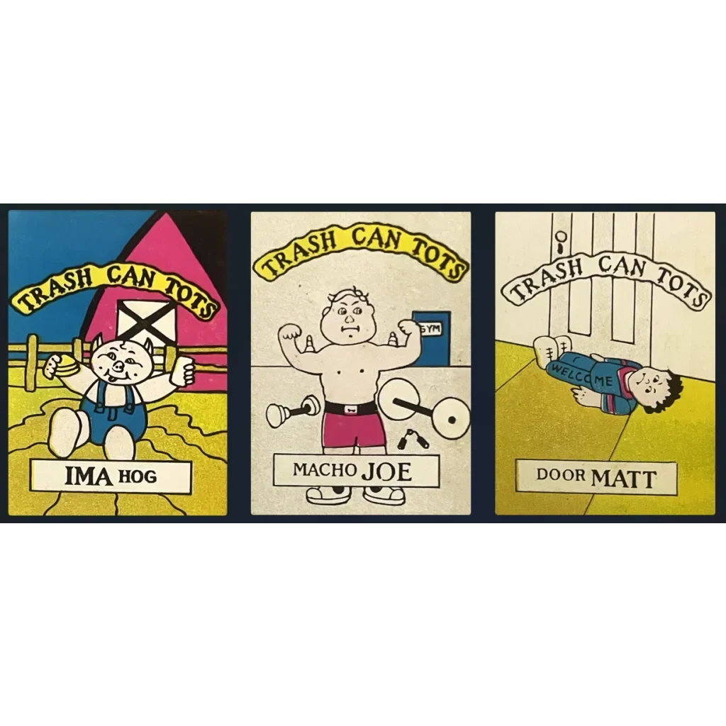 Trash Can Tots Complete Series Stickers 🗑️ Vintage 1980s NOS Vending Set, 10 Strips / 30 Characters