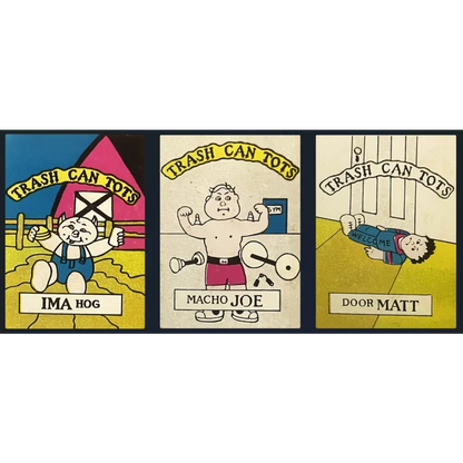 Trash Can Tots Complete Series Stickers 🗑️ Vintage 1980s NOS Vending Set, 10 Strips / 30 Characters