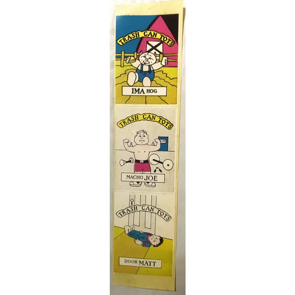 Trash Can Tots Complete Series Stickers 🗑️ Vintage 1980s NOS Vending Set, 10 Strips / 30 Characters
