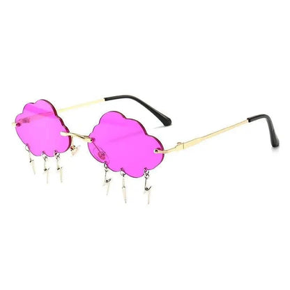 Vintage Women Rimless Sunglasses Retro Style Glasses For Summer Cloud Shaped Style Excellent Gift For Girls