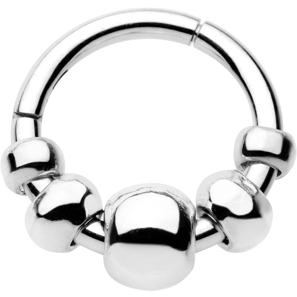 16G 5/16 Chunky Beads Hinged Segment Ring