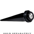 Black Acrylic Silver Flashy Tire Rim Taper 2G to 20mm