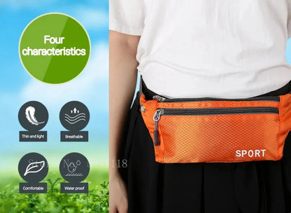 Waterproof Sports Waist Bag – Lightweight Chest & Shoulder Zip Pouch