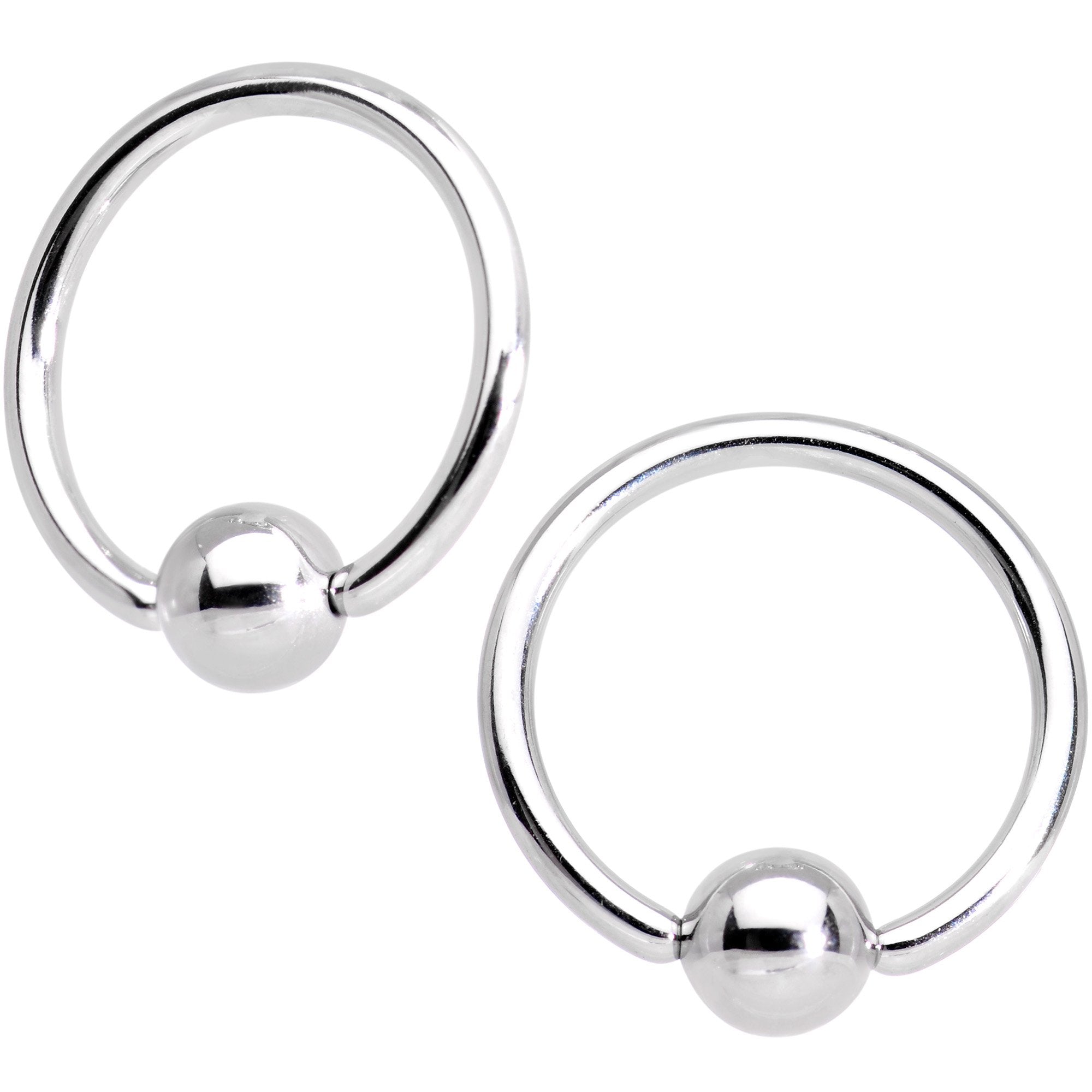 16G Clear CZ Gem Flower Horseshoe BCR Captive Ring Set of 4