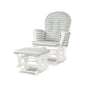 Wood Glider and Ottoman Set with Padded Armrests and Detachable Cushion