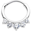 16G 5/16 Clear CZ Gem Quintet Fan Septum Clicker