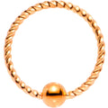 20G 5/16 Rose Gold Tone Anodized So Twisted Captive Style Seamless Ring