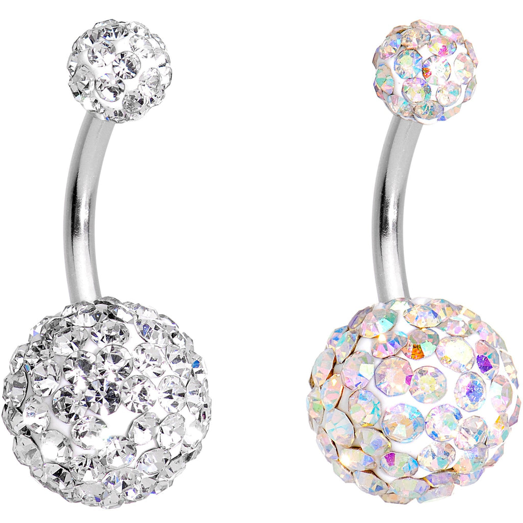 Multi Color Gem Candy Cluster Belly Ring Set of 5