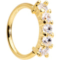 18G 5/16 Clear CZ Gold IP Quintet Seamless Circular Ring