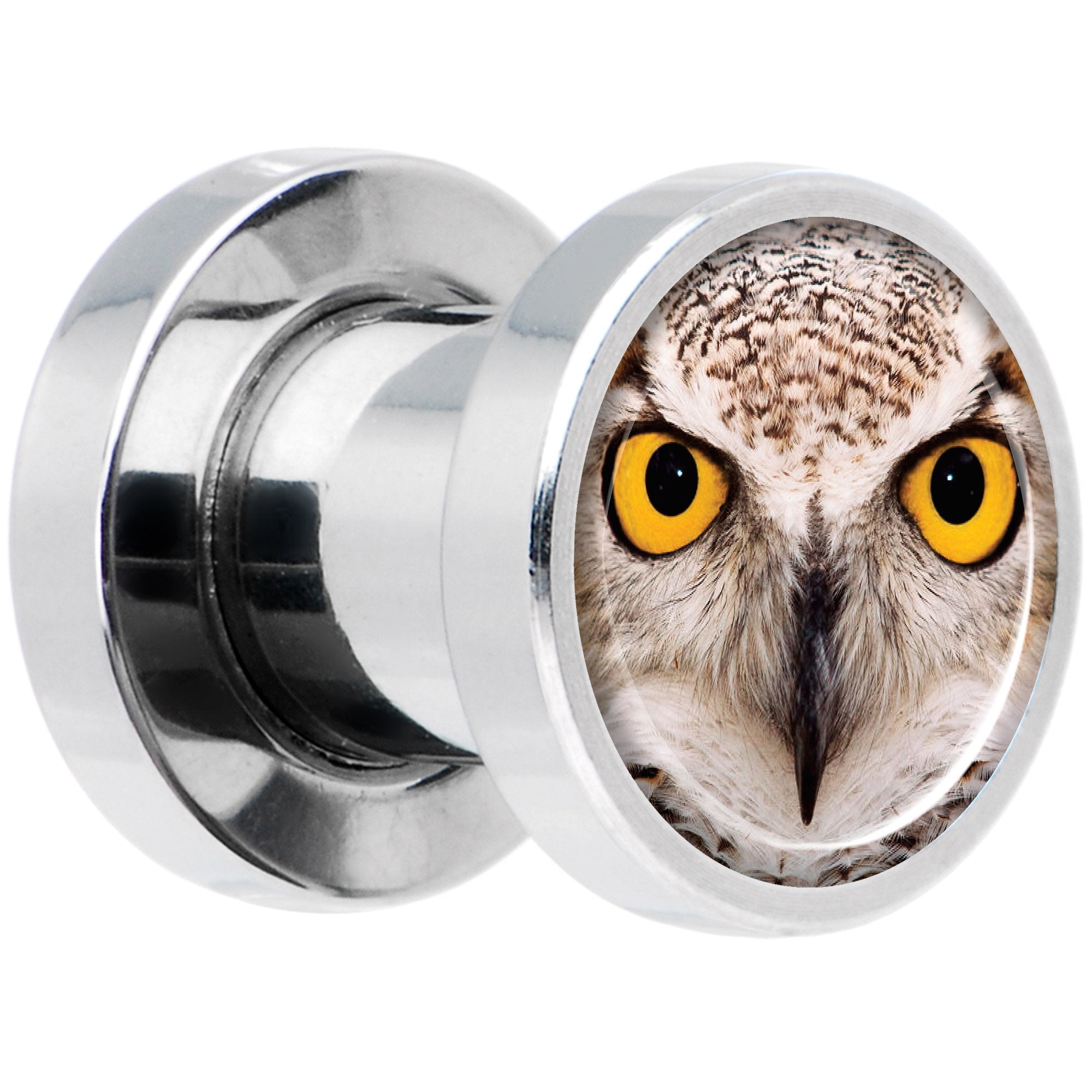 Full Color Owl Steel Screw Fit Plug Set 2G