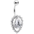 Clear Gem Debutante Drop Belly Ring