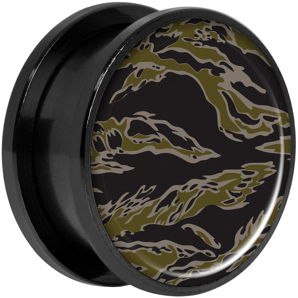 Tiger Camo Print Black Anodized Screw Fit Plug Set 20mm