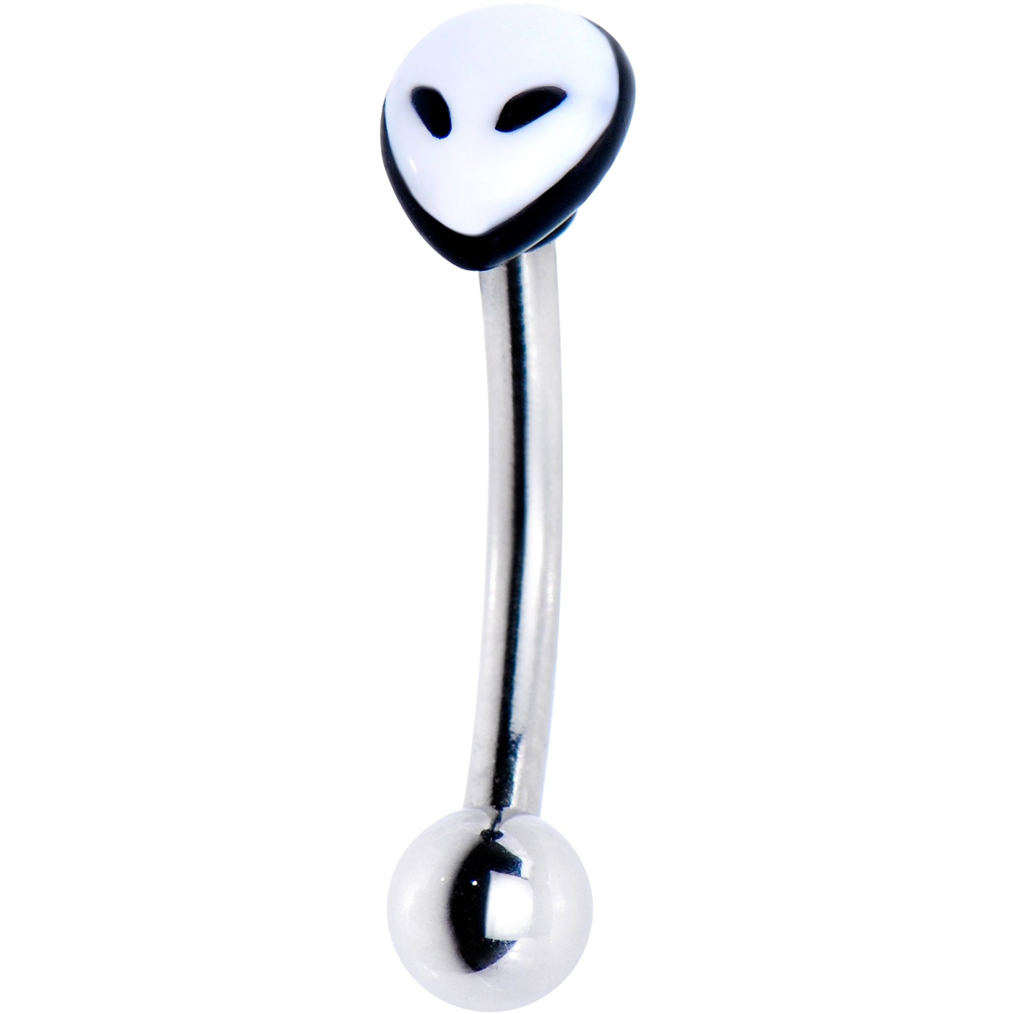 16G 5/16 Gray Alien Curved Eyebrow Ring